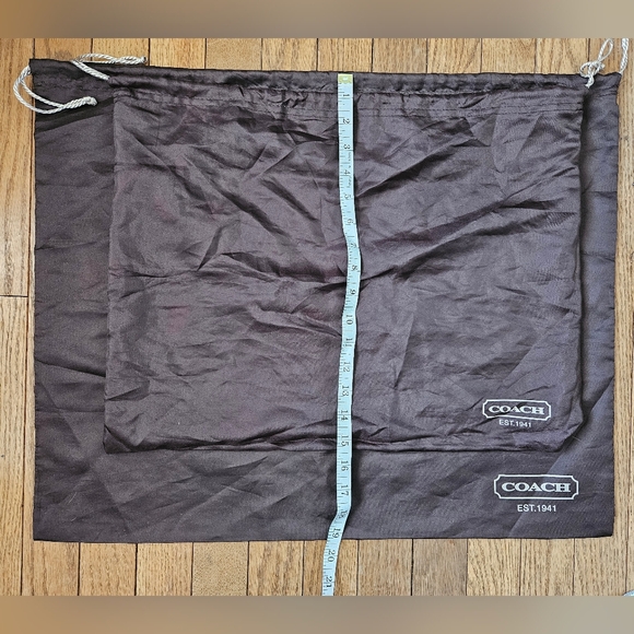 Coach Dust Bags Brown Satin Set Of 2 - Picture 2 of 5